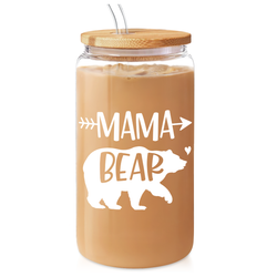 Glass Bamboo Lid 16oz – Mama Bear