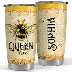Personalized Tumbler – Queen Bee Mandala