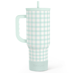 Slider Tumbler 40oz – Mint Gingham