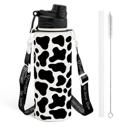 Water Bottle w/ Strap 32oz – Cow Skin