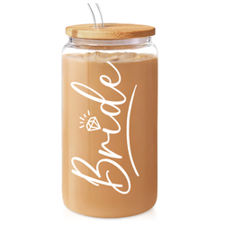 Glass Bamboo Lid 16oz – Bride