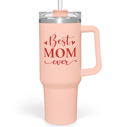 Quencher Tumbler 40oz – Coral Best Mom Ever