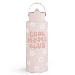 Straw Lid Water Bottle 32oz – Pink Cool Mom Club