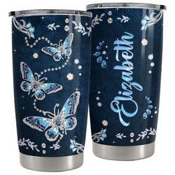 Personalized Tumbler – Blue Butterfly