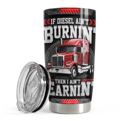 Curved Tumbler 20oz – Black Trucker