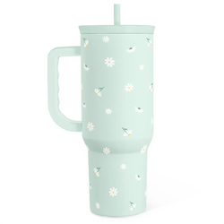 Slider Tumbler 40oz – Mint Daisy