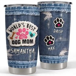 Personalized Tumbler – Worlds Best Dog Mom Jean