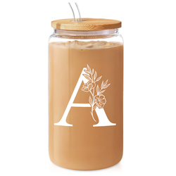 Glass Bamboo Lid 16oz – Monogram