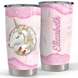 Personalized Tumbler – Unicorn Pink Glitter