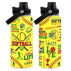 Chug Lid Water Bottle 32oz – Yellow Softball