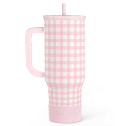 Slider Tumbler 40oz – Pink Gingham