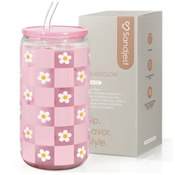 Glass Acrylic Lid 16oz – Checker