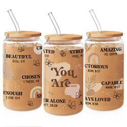 Glass Bamboo Lid 16oz – You Are