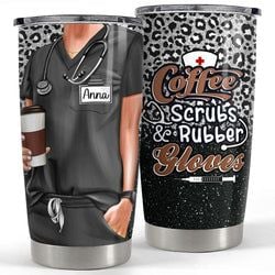 Personalized Tumbler – Nurse Scrub Leopard