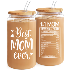 Glass Bamboo Lid 16oz – Best Mom Ever