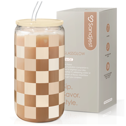 Glass Acrylic Lid 16oz – Checker