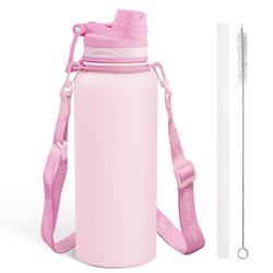 Water Bottle w/ Strap 32oz – Pink