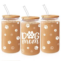 Glass Bamboo Lid 16oz – Dog Mom