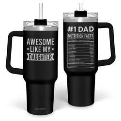 Quencher Tumbler 40oz – Dad Awesome Like My Daughter