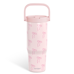 Carry Handle 30oz Tumbler – Pink Bow