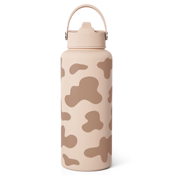 Straw Lid Water Bottle 32oz – Brown Cow Skin