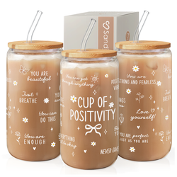 Glass Bamboo Lid 16oz – Positive