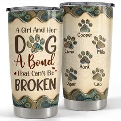 Personalized Tumbler – Dog Mom Mandala