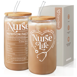 Glass Bamboo Lid 16oz – Nurse Life
