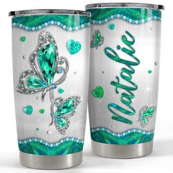 Personalized Tumbler – Green Butterfly