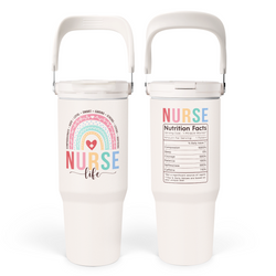 Flip Straw Tumbler 30oz – White Nurse