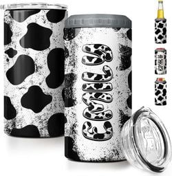 Can Cooler – Cowhide Doodle