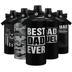 32oz Water Bottle - Dad Water Bottles Stainless Steel Insulated Sports Bottles with Straw Lid, Gifts for Father from Daughter Son, Dad Gifts for Birthday Christmas Fathers Day