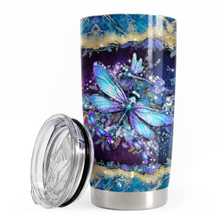 Curved Tumbler 20oz – Navy Dragonfly