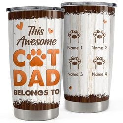 Personalized Tumbler – Awesome Cat Dad