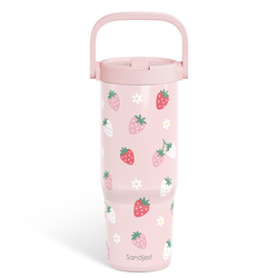 Carry Handle 30oz Tumbler – Strawberry