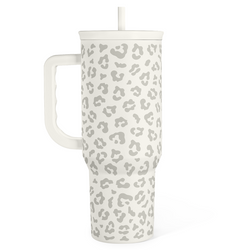Slider Tumbler 40oz – White Leopard