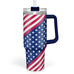 Quencher Tumbler 40oz – Blue American Flag