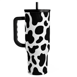 Slider Tumbler 40oz – Black Cow Print