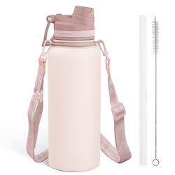 Water Bottle w/ Strap 32oz – Brown