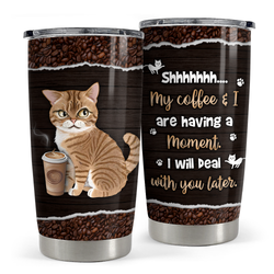 Curved Tumbler 20oz – Brown Cat