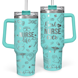 Quencher Tumbler 40oz – Mint Nurse