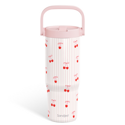 Carry Handle 30oz Tumbler – Pink Cherry