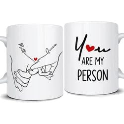 Personalized Mug – Couple Hand You Are My Person