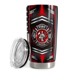 Curved Tumbler 20oz – Black Firefighter