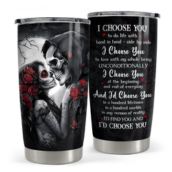 Curved Tumbler 20oz – Black Couple