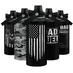 Chug Lid Water Bottle 32oz – Black American Flag