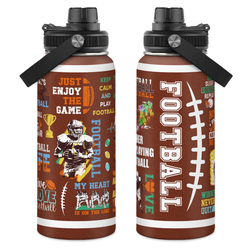 Chug Lid Water Bottle 32oz – Brown Football