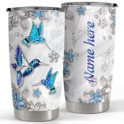 Personalized Tumbler – Hummingbird Drawing