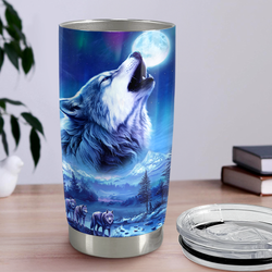 Curved Tumbler 20oz – Blue Wolf