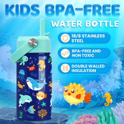 Kids Water Bottle 12oz – Blue Ocean 2